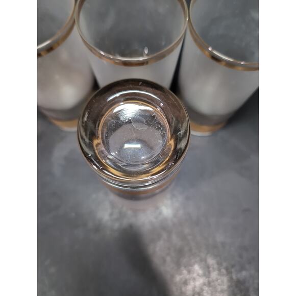 Culver Regency Highball Glasses, Set of 4, VTG MCM Tumblers, 12 Oz Frosted Gold - Picture 7 of 9
